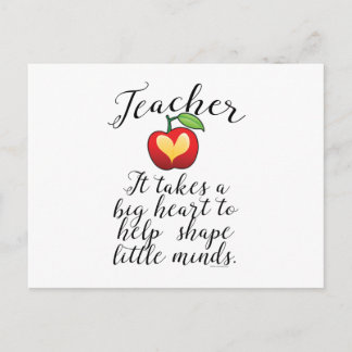 Carte Postale Big Heart To Help Shape Little Minds