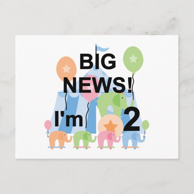 Carte Postale Big News Circus 2nd Birthday T-shirts et cadeaux (Devant)
