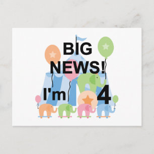 Carte Postale Big News Circus 4th Birthday T-shirts et cadeaux