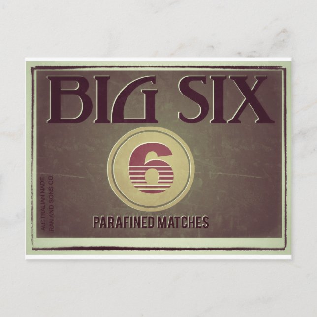 Carte Postale Big Six Vieux Étiquette (Devant)