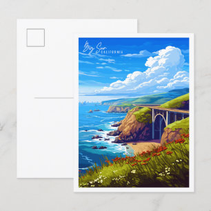 Carte Postale Big Sur Californie États-Unis illustration de voya
