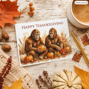 Carte Postale Bigfoot Action de grâce Automne Nature Croyant