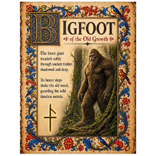 Carte Postale Bigfoot, Art du Bestiaire Médiéval