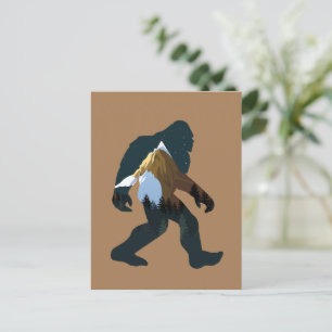Carte Postale Bigfoot de la forêt nocturne