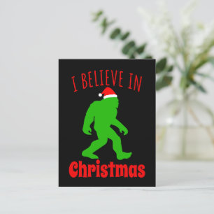 Carte Postale Bigfoot drôle Je crois en Noël