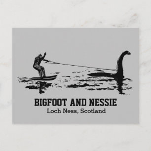Carte Postale Bigfoot et Nessie Loch Ness Pos de texte personnal