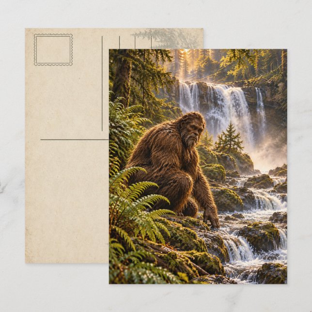 Carte postale Bigfoot Gardien de Cascade (Devant / Derrière)