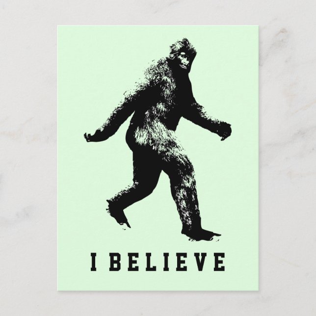 Carte Postale Bigfoot Je Crois Du Texte Personnalisable (Devant)