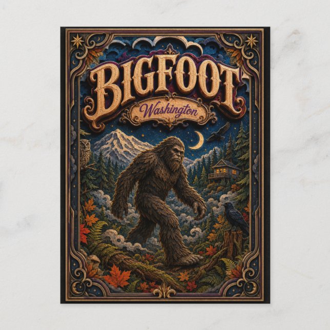 Carte Postale Bigfoot Légendes de Washington Popcut (Devant)