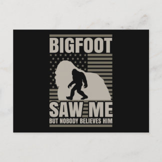 Carte Postale Bigfoot m'a vu drapeau américain
