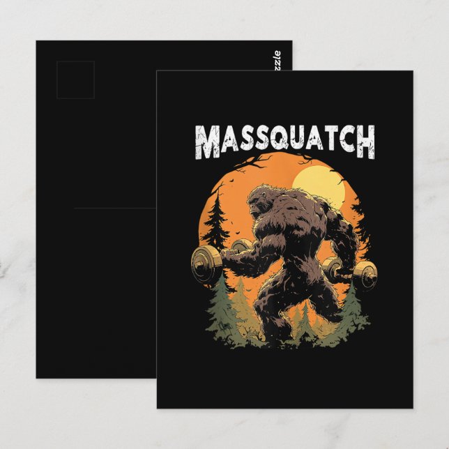 Carte Postale Bigfoot Massquatch Drôle  (Devant / Derrière)