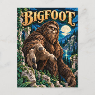 Carte Postale Bigfoot, Monstre de Papier Découpé