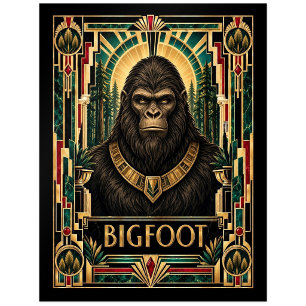 Carte Postale Bigfoot, mythe Art déco