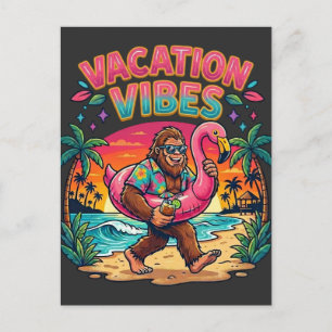 Carte Postale Bigfoot Plage Paradis Vacances Vibes Été