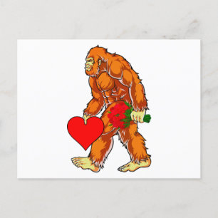 Carte Postale Bigfoot Sasquatch Funny Valentines Jour Amour