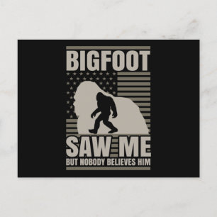 Carte Postale Bigfoot Saw Me American Flag