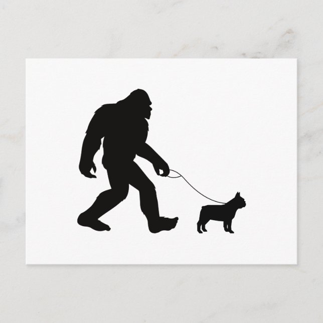 Carte Postale Bigfoot Walking French Bulldog (Devant)