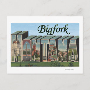 Carte Postale Bigfork, Montana - Scènes de grandes lettres