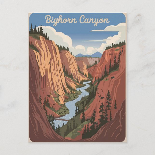 Carte Postale Bighorn Canyon Vintage (Devant)
