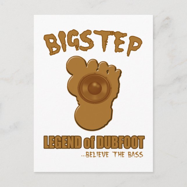 Carte Postale Bigstep Legend of Dubfoot FUNNY BIGFOOT DUBSTEP (Devant)