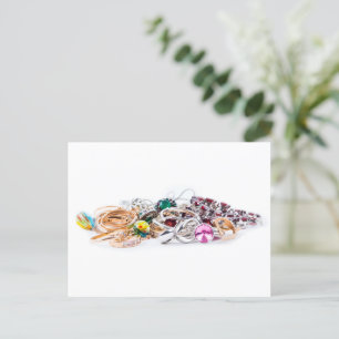 Carte Postale Bijoux en blanc