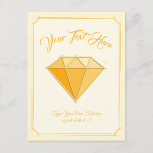 Carte Postale Bijoux en diamant jaune Gemme. 50 ans de mariage