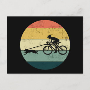 Carte Postale Bikejoring ChienScooting Chien Sport Vélo Balade e