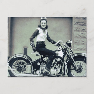 Carte Postale Biker Babe