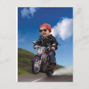 Carte Postale Biker Babe