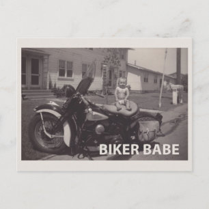 Carte Postale biker babe