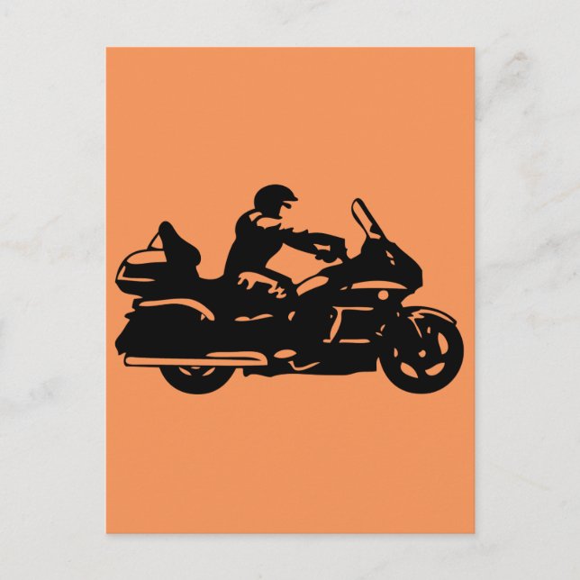 Carte Postale biker motorcycle moto goldwing (Devant)