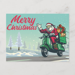 Carte Postale Biker Père Noël