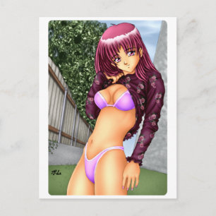 Carte Postale Bikini Anime Girl