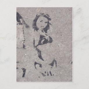 Carte Postale Bikini Girl Street Art