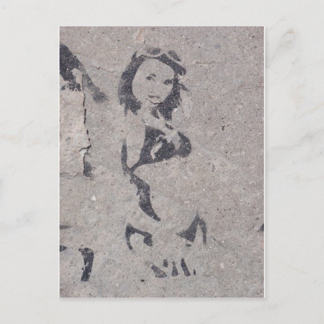Carte Postale Bikini Girl Street Art (Devant)