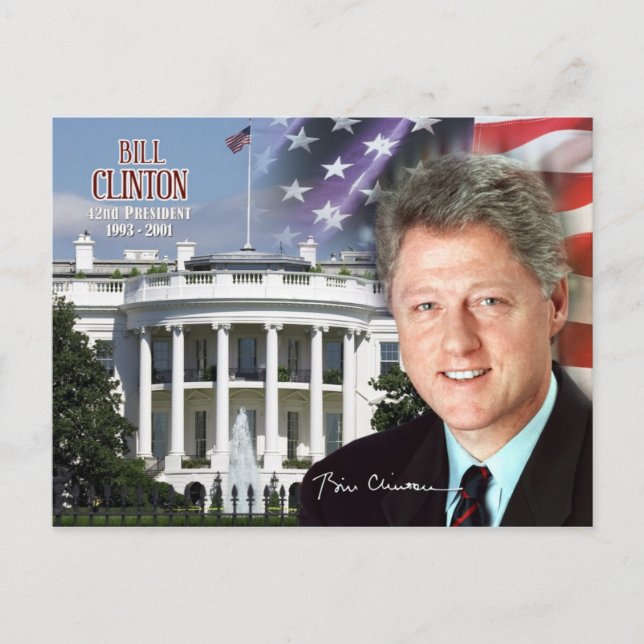 Carte Postale Bill Clinton - 42e président des États-Unis (Devant)