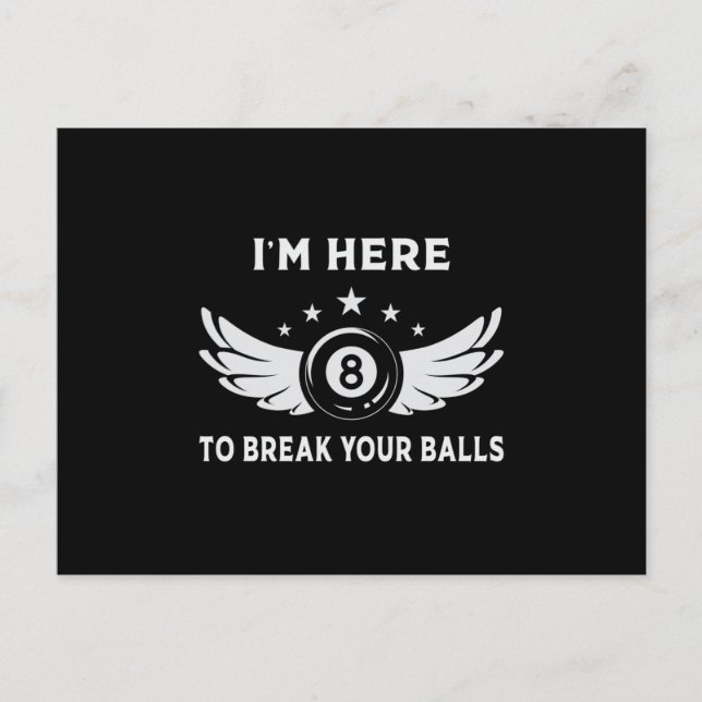 Carte Postale Billard 8 Ball Snooker Pool Billard Drôle Cadeau (Devant)
