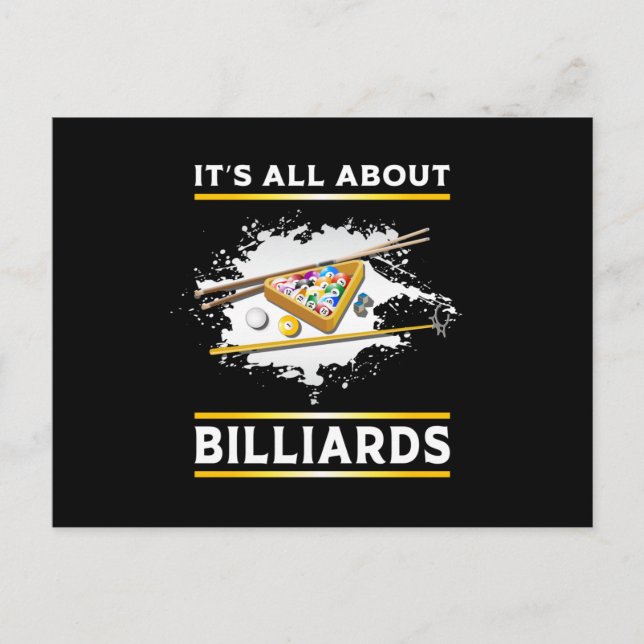 Carte Postale Billard Billard Billard Snooker 8 Ball Drôle cadea (Devant)
