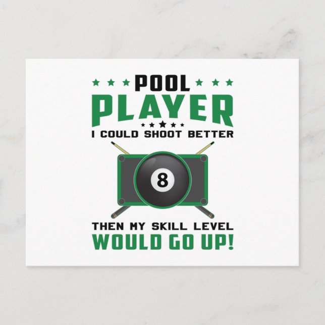Carte Postale Billard de billard de piscine 8 Billard de boules  (Devant)