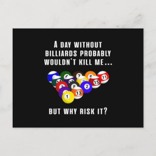 Carte Postale Billard Snooker Pool Billard 8 Ball Drôle cadeau
