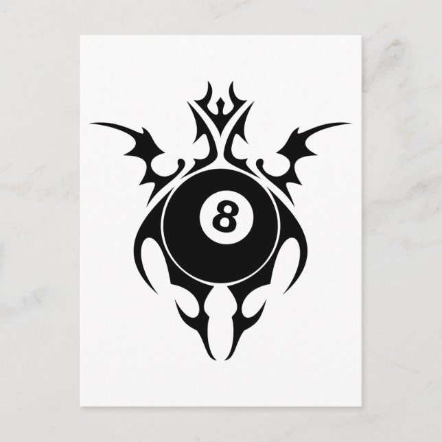 Carte Postale billard. tribal. (Devant)