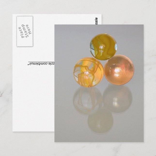 Carte postale - billes orange (Devant / Derrière)