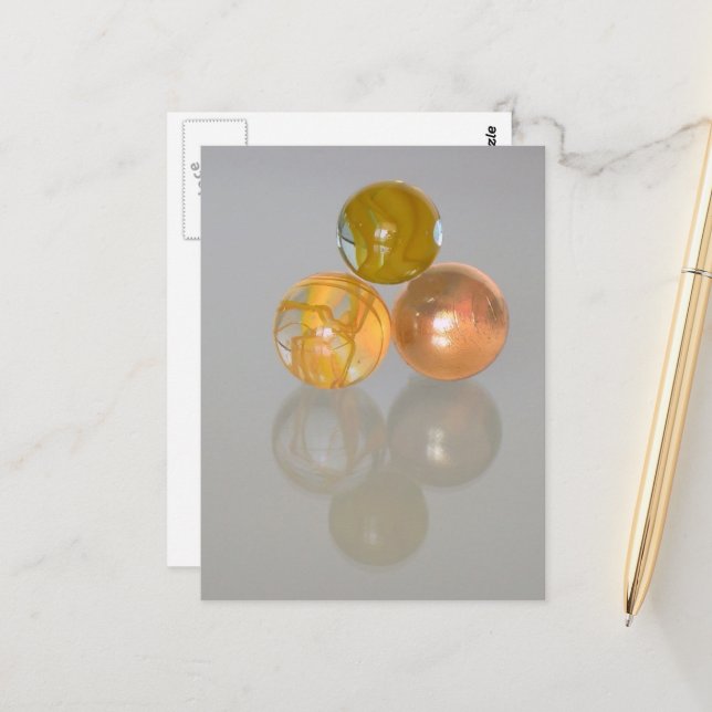 Carte postale - billes orange (Devant/Arrière en situation)