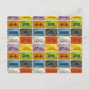 Carte Postale Billet à parcourir : Les trains