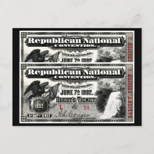 Carte Postale Billet Convention Républicaine 1892