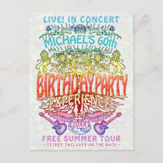 Carte Postale Billet de concert de la Musique d'Anniversaire Neo
