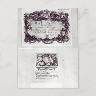 Carte Postale Billet d'entrée pour le bal de Versailles