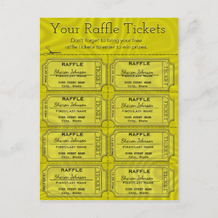 Carte Postale Billets Faux Gold Foil Raffle