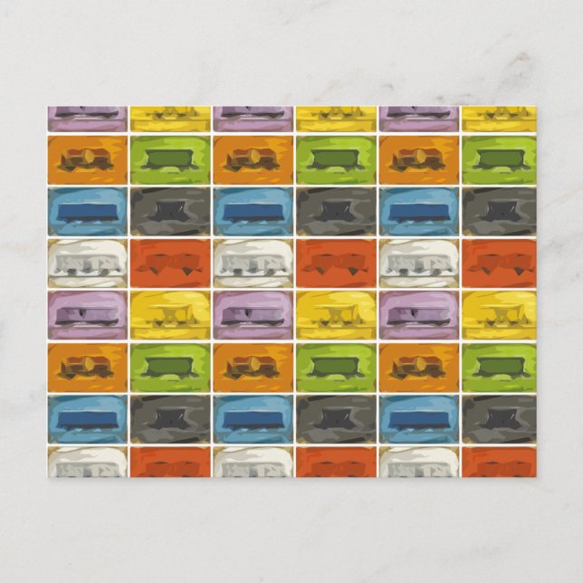 Carte Postale Billetterie pour aller à pied : Les trains (Devant)