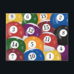 Carte postale Billiard Balls 70th Birthday Party<br><div class="desc">Collection de ballons de piscine pour la fête de billard de 70e anniversaire.</div>